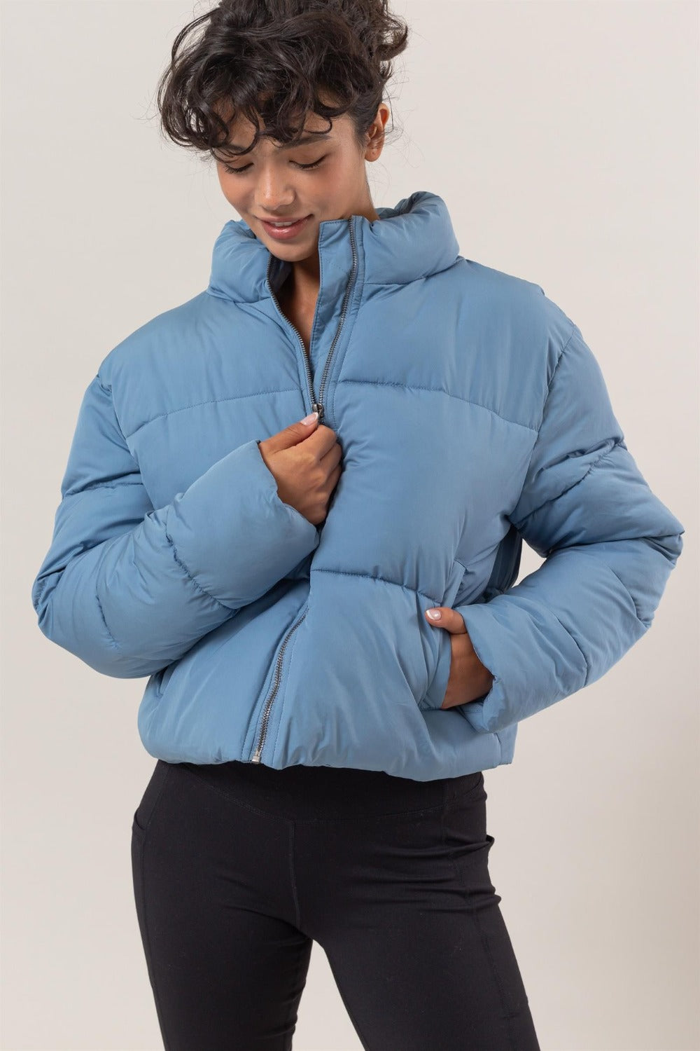 Beth Quilted Back Drawstring Puffer Jacket