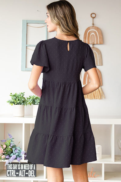 Jeanette Swiss Dot Short Sleeve Tiered Dress