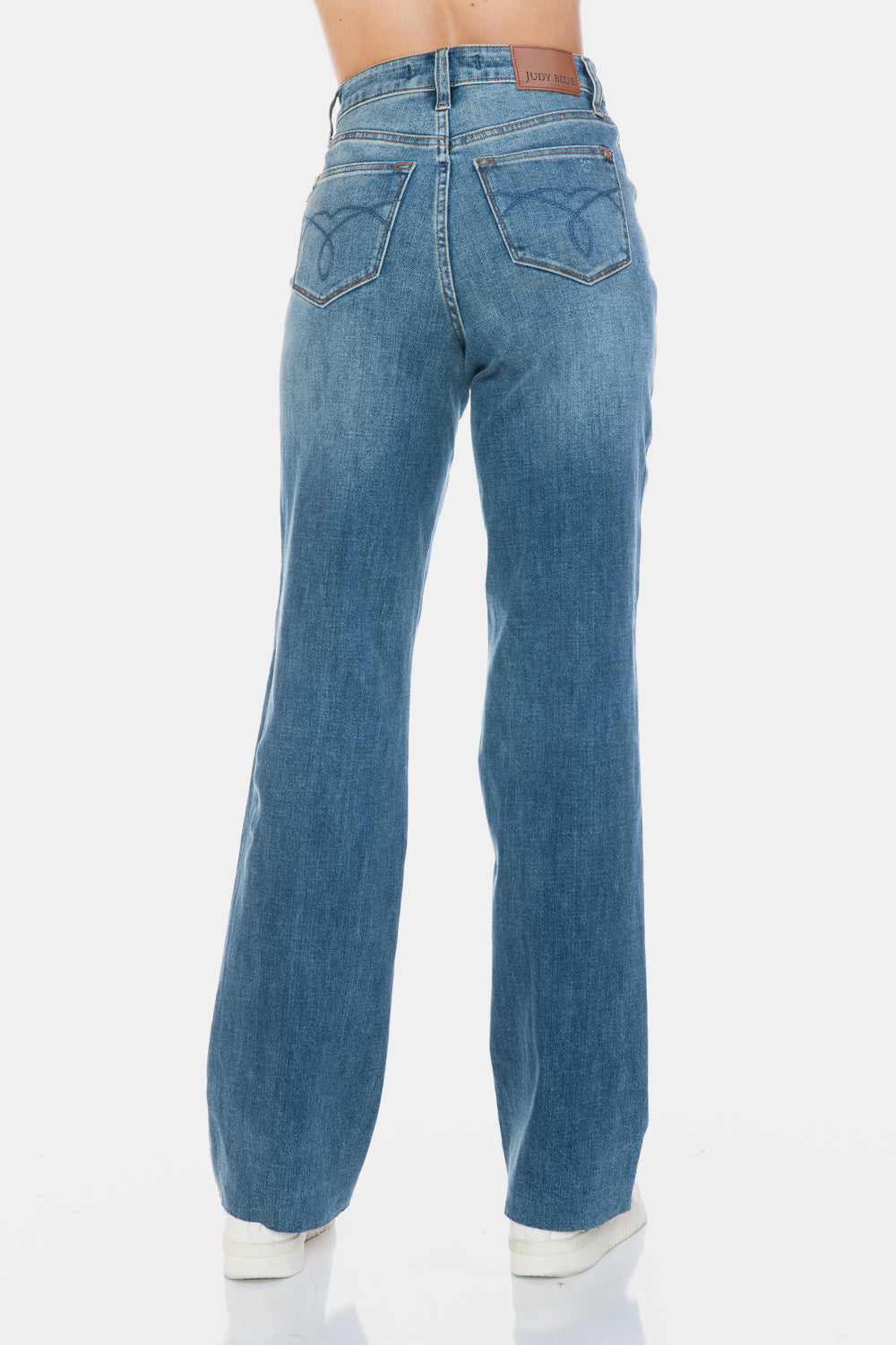 Judy Blue Ingrid Tummy Control Cut Raw Hem Straight Jeans