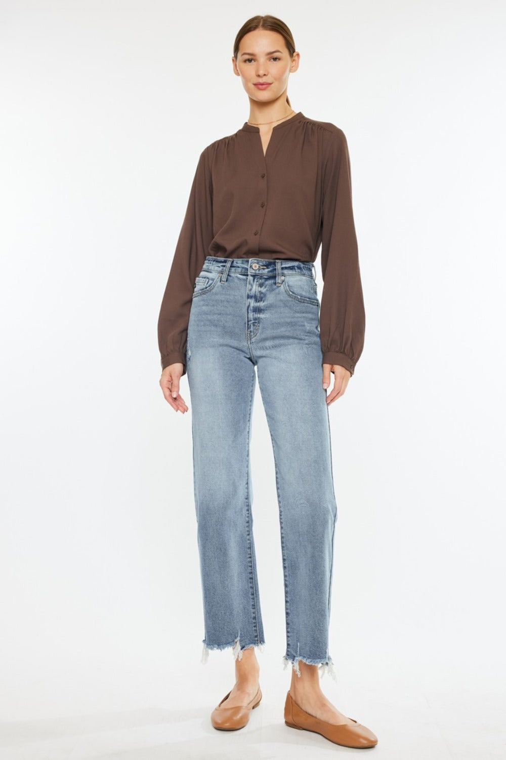 Kancan Dalia High Rise Slim Wide Leg Jeans