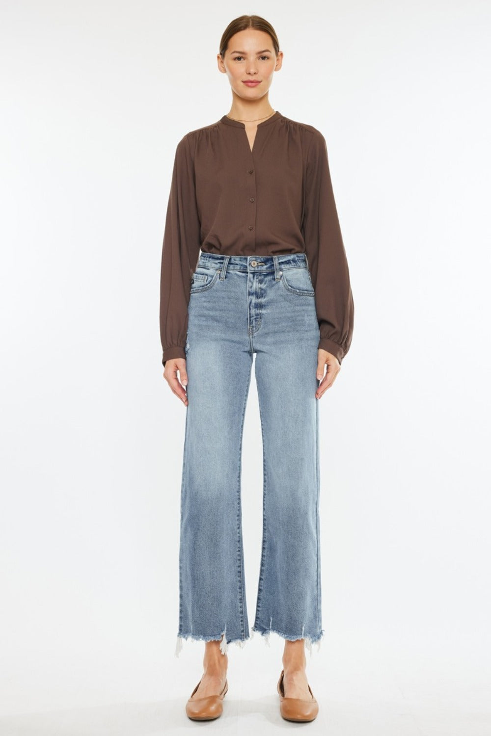 Kancan Dalia High Rise Slim Wide Leg Jeans