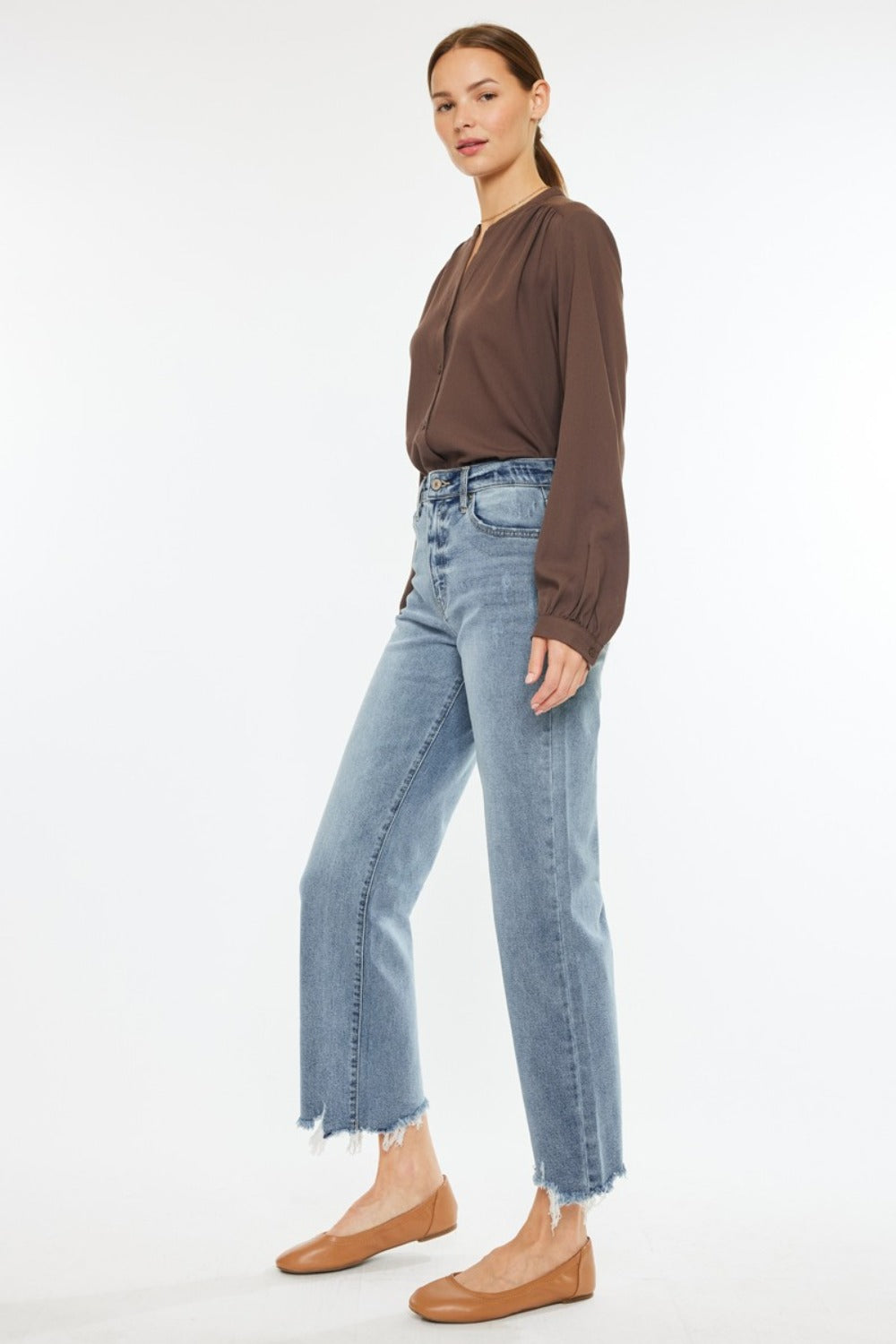 Kancan Dalia High Rise Slim Wide Leg Jeans