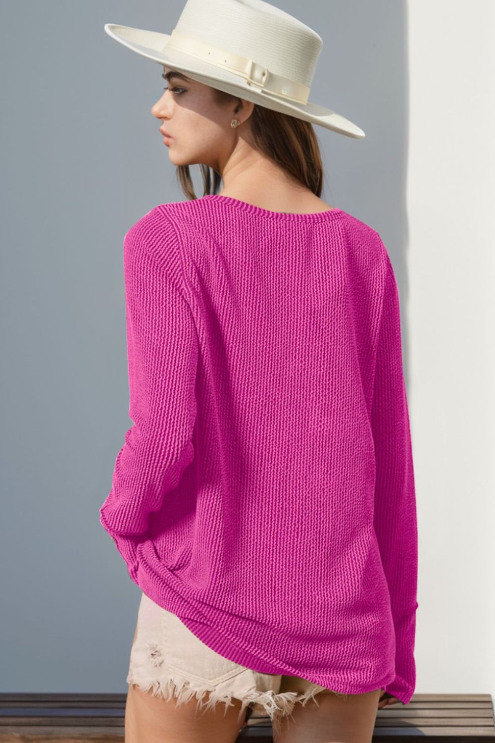 Eloise Notched Thumbhole Long Sleeve T-Shirt