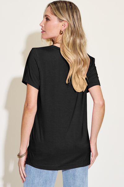 Rylan Bamboo V-Neck High-Low T-Shirt