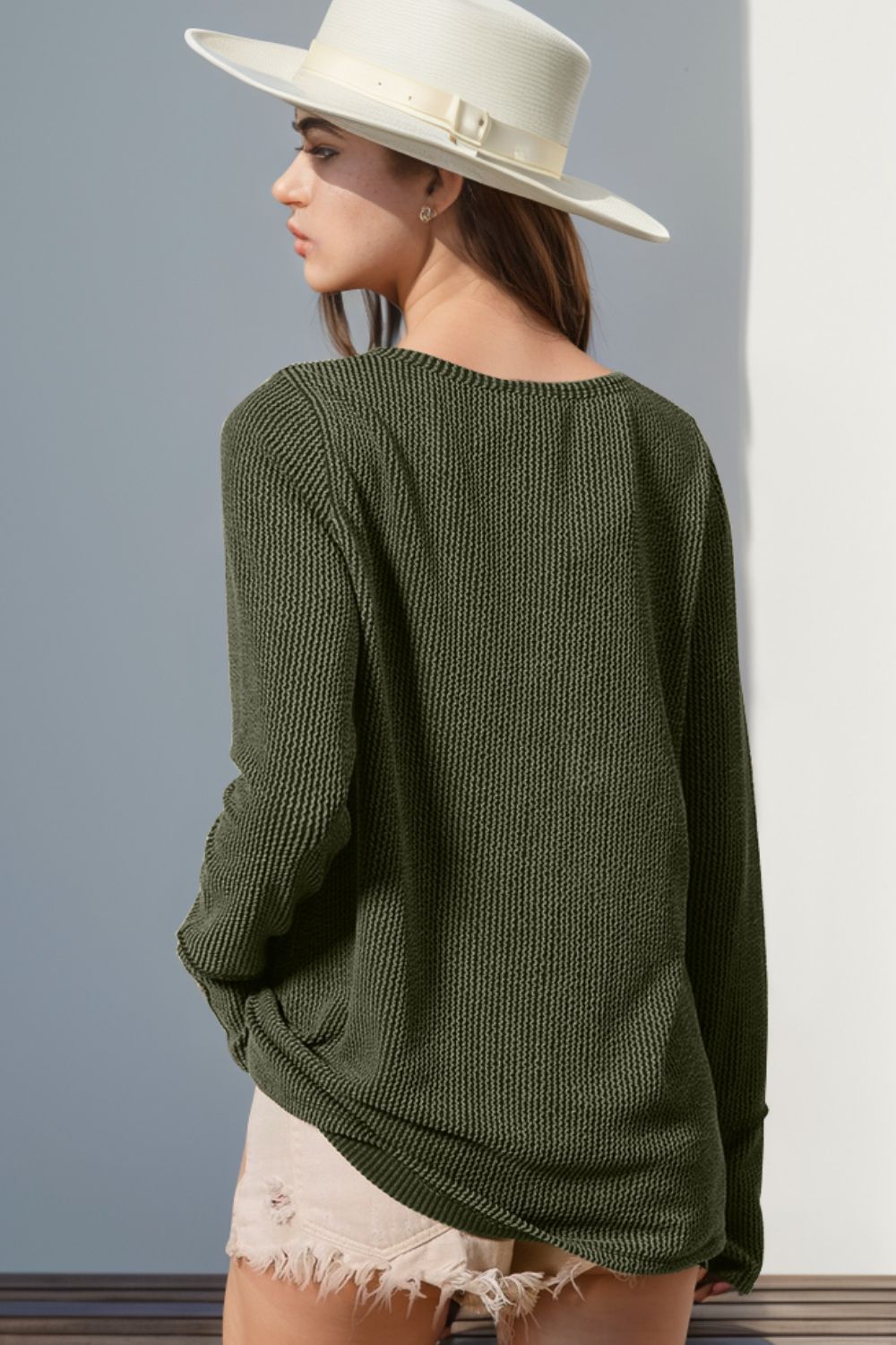 Eloise Notched Thumbhole Long Sleeve T-Shirt