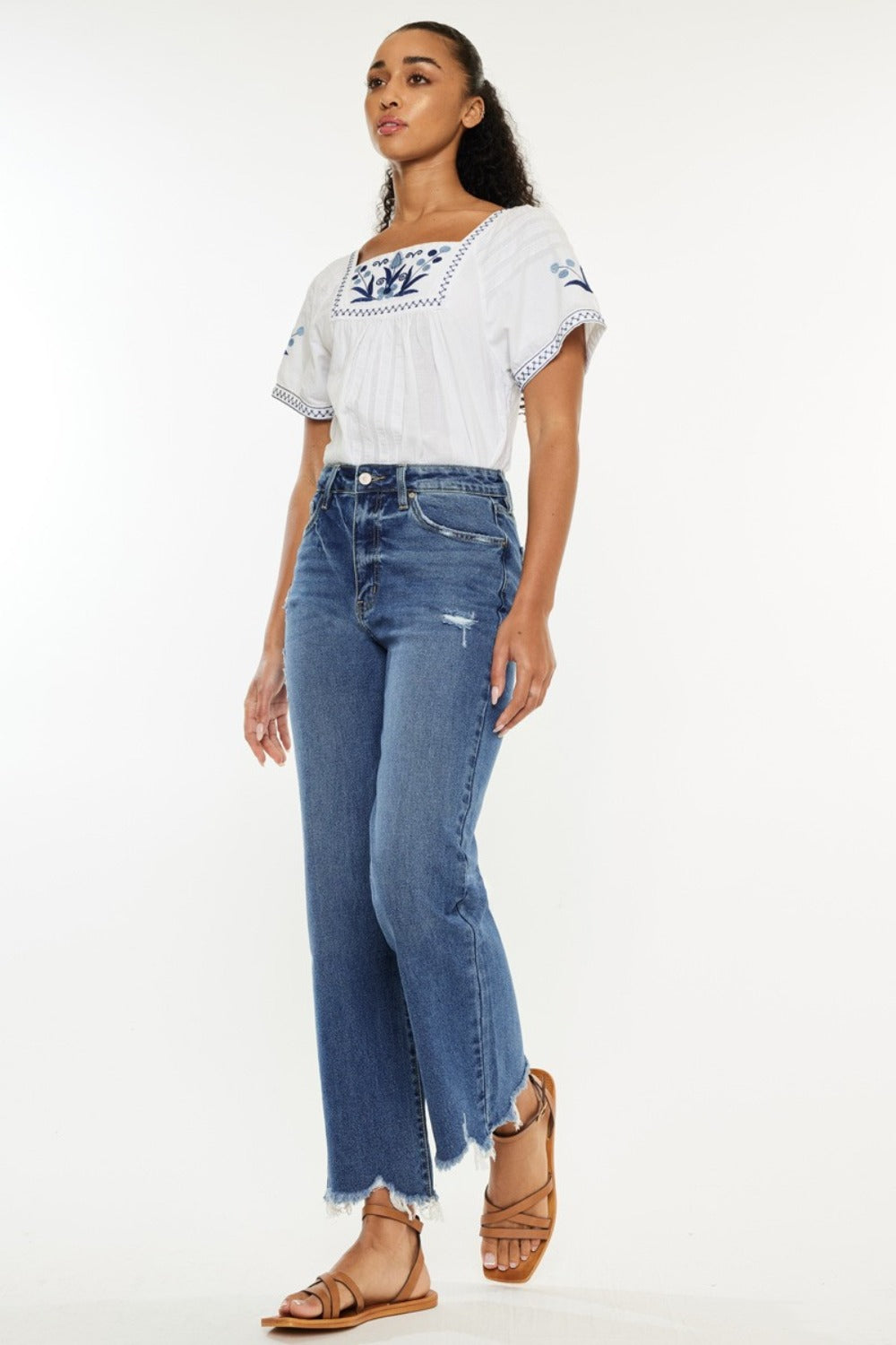 Kancan Mia High Rise Slim Wide Leg Jeans