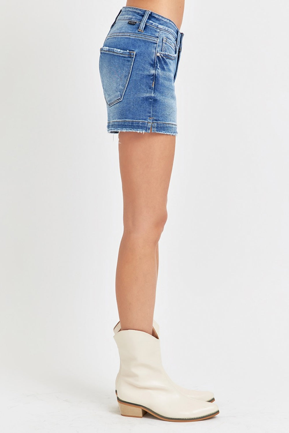 RISEN Chris Low Rise Slit Denim Shorts