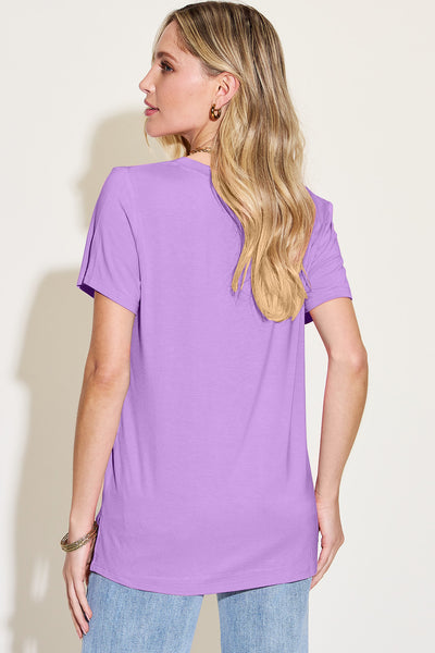 Rylan Bamboo V-Neck High-Low T-Shirt