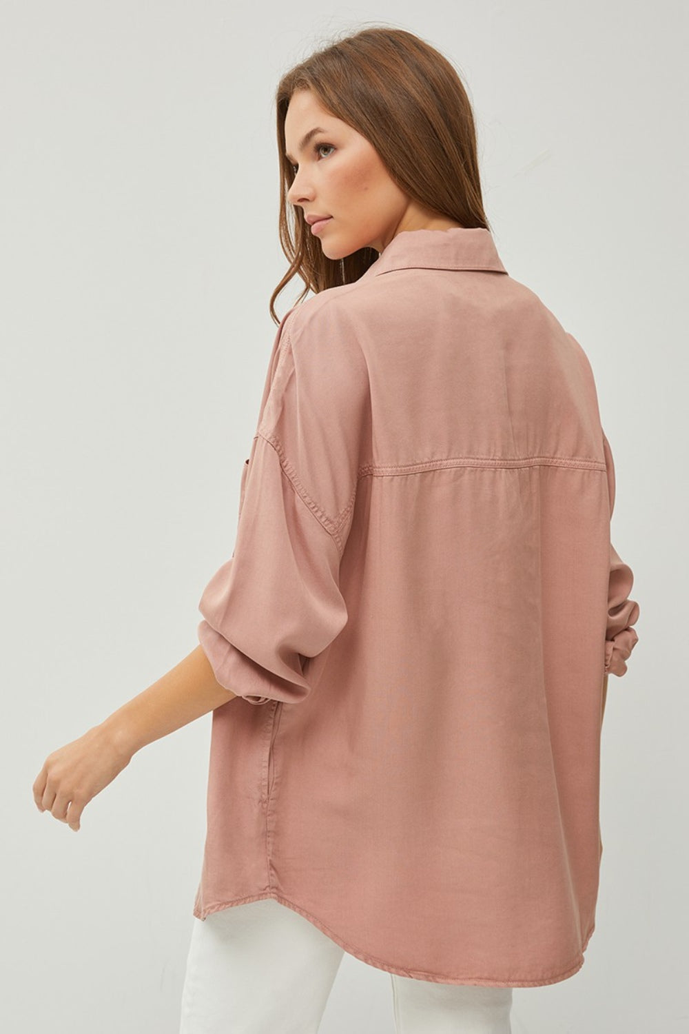 RISEN Steph Button Up Long Sleeve Denim Shirt