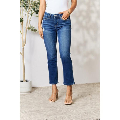 BAYEAS Michelle Distressed Cropped Jeans