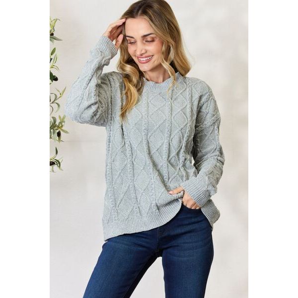 Virginia Cable Knit Round Neck Sweater