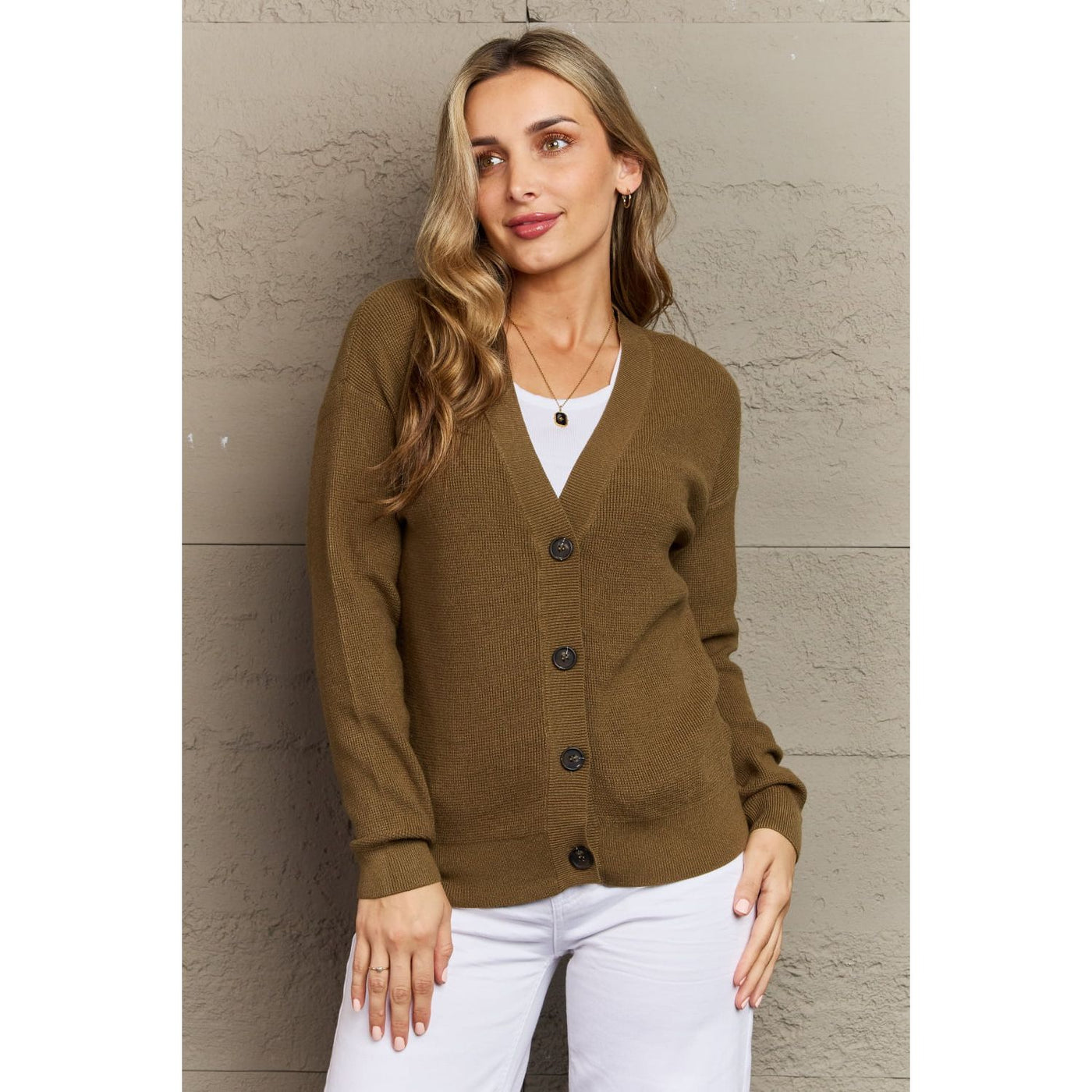 Rosa Button Down Cardigan in Olive
