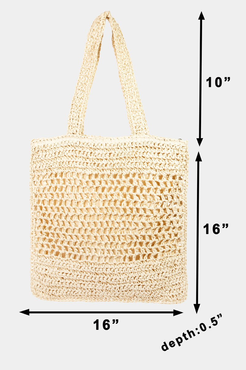 Tammy Straw-Paper Crochet Tote Bag