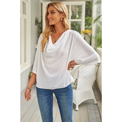 Chana Short Sleeve Draped Blouse