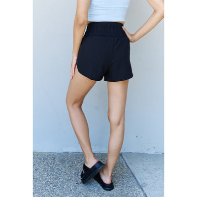 Mary Anne High Waistband Active Shorts in Black