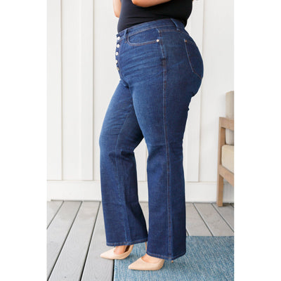 Judy Blue Aggie High Rise Button-Fly Straight Jeans