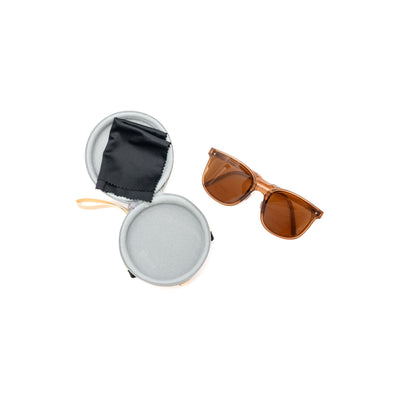 Brin Collapsible Girlfriend Sunnies & Case in Champagne