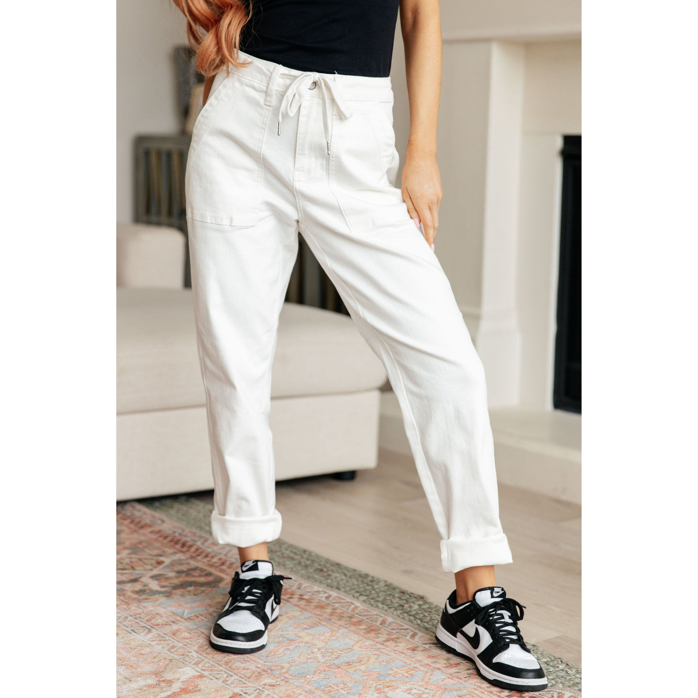 Judy Blue Charlotte Ecru High Rise Jogger