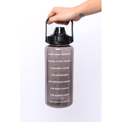 Black Elevated Water Tracking Bottle