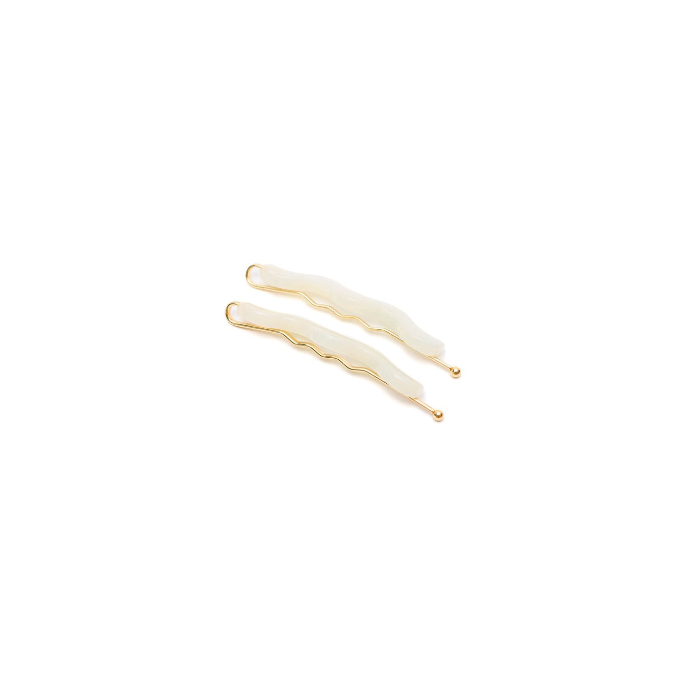 Sleek Waves Hair Clip in White Tortoise