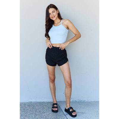 Mary Anne High Waistband Active Shorts in Black