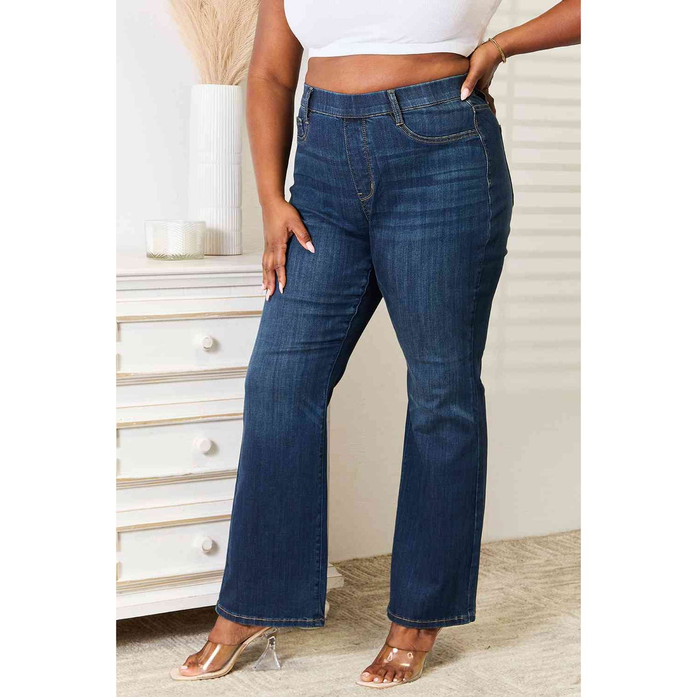 Judy Blue Debbie Elastic Waistband Slim Bootcut Jeans