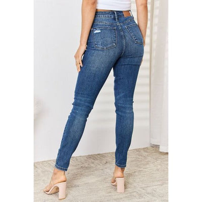 Judy Blue Angie High Waist Distressed Slim Jeans