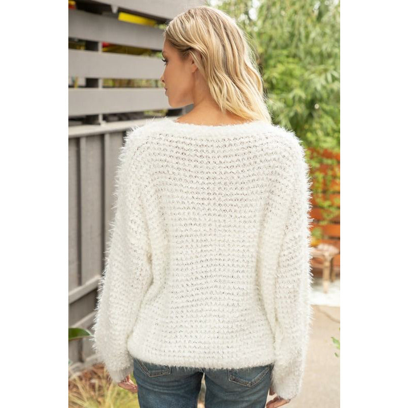 Brit Fuzzy Yarn Sweater
